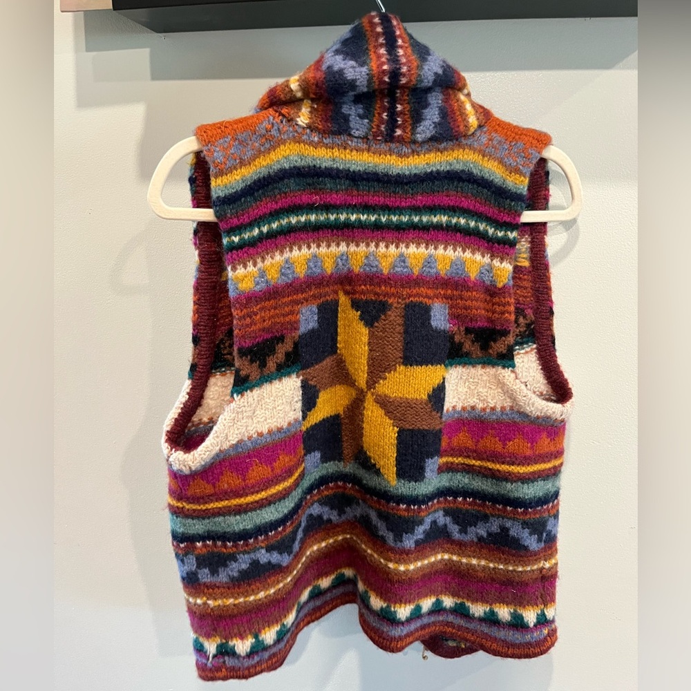 Aztec wool vest
